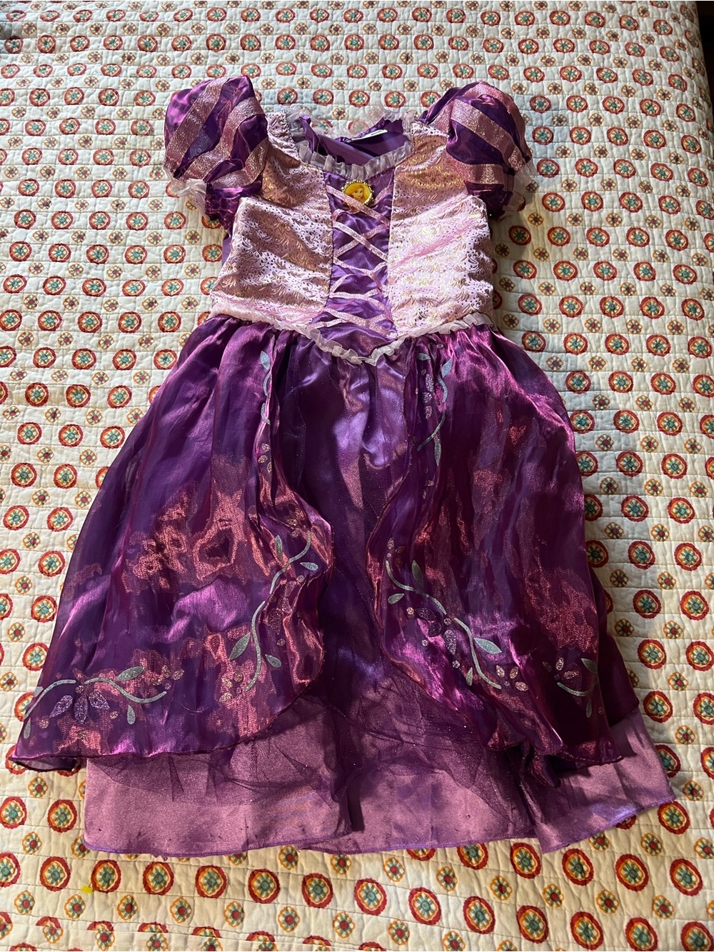 Official Disney Parks Girl’s Rapunzel Princess Dress Costume size 7/8 Medium
